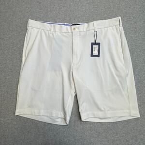 Peter Millar Performance Chino Short Mens 38 White Stretch Straight Leg Pockets